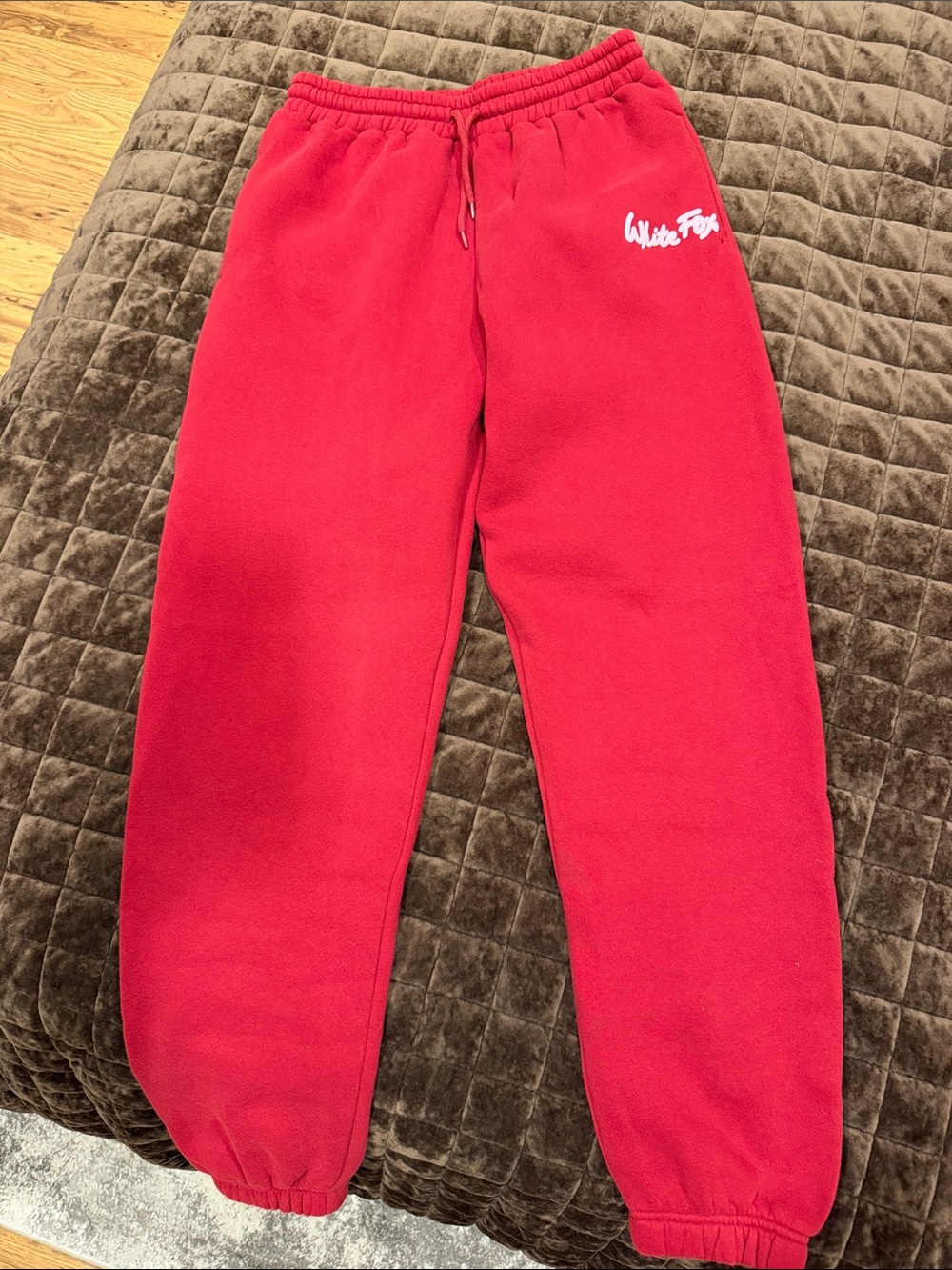 NWOT White Fox Boutique Red Fleece Joggers